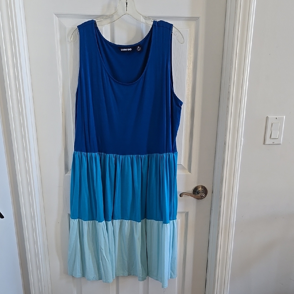 Land's End Blue Sleeveless Dress Size 2X
